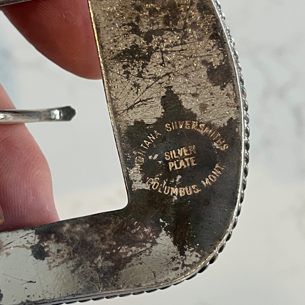 Custom vintage belt Montana Silversmith’s hardware size 34(approximately) - Picture 3 of 9